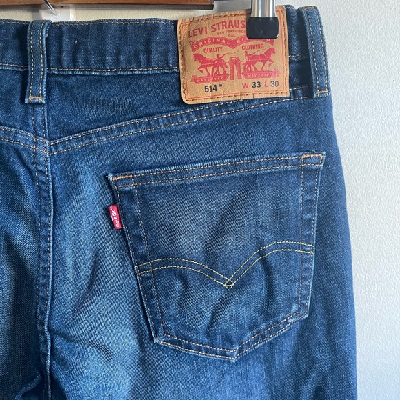 Levi’s 514 Straight Leg Jeans, Dark Wash, Men’s 33 x 30 - Picture 3 of 7